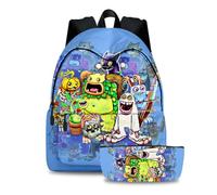 Jilijia My Singing Monsters Schoolbag Cartoon Student Bookbag Hiking Bag Daypack Pen Bag 2pcs Set For Students Gifts