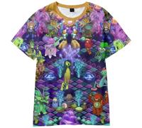 Jilijia My Singing Monsters T Shirt 3D Manga Monster Printed Short Sleeve T-Shirt for Kids Unisex Summer Loose Short Sleeve Tops Manga Gifts