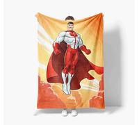 Jilijia Omni Man Fleece Blankets Japanese Anime Prints Mark Grayson/Atom Eve Throw Blanket Soft Flannel Blankets for Sofa Bedroom Office Warm Gifts For All Season