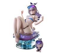 Jilijia Silver Wolf Figure Swimming Ring Sitting Pose Anime Model 15cm