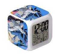 Jilijia SK8 the Infinity Digital Alarm Clock Anime Themed Clock 7 Colors LED Alarm Clock with Snooze Function,LCD Screen Displays Time, Date, Temperature, Best Gift for Children Birthday