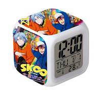 Jilijia SK8 the Infinity Digital Alarm Clock Anime Themed Clock 7 Colors LED Alarm Clock with Snooze Function,LCD Screen Displays Time, Date, Temperature, Best Gift for Children Birthday
