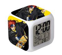 Jilijia SK8 the Infinity Digital Alarm Clock Anime Themed Clock 7 Colors LED Alarm Clock with Snooze Function,LCD Screen Displays Time, Date, Temperature, Best Gift for Children Birthday