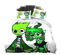 Jilijia Sprunki Bedding 3 Piece 1 Set Printing Duvet Cover and 2 Pillowcase, Sprunki Merch Horror Game Bedding Super Soft Comforter Lightweight Set