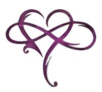 JILIP Infinity Heart Metal Wall Decor, Love Sign Plaque Art, Geometric Heart Wall Sculptures, 3D Wrought Iron Wall Decoration Silhouette Supplies (Color : Purple19.7IN/50cm)