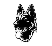 JILIP Metal German Shepherd Silhouette, 3D Wrought Iron Wall Sculptures Hanging Decor, Black Dog Wall Art Sign, Outdoor Ornaments Animal Sculpture (Size : 30x40cm/12x16in)