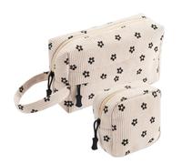 Jiliyote 2pc Travel Toiletry Bags-Portable Corduroy Make up Bag Women Travel Cosmetic Bag Corduroy Cosmetic Organizer Travel Wash Bag for Women and Girls Travelling Holiday