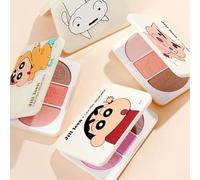 JILL LEEN - 3-Color Blush Palette Crayon Shin-chan Edition - 4 Types #03 Bouncing Shiro - 9.5g