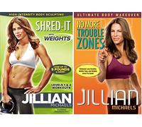 Jillian Michaels Workout videos Collection Set - Shred-It With Weights & No More Trouble Zones - Double Feat: DVD