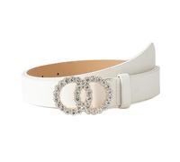JILLICK Black Women’s Belt with a Double-Ring Gold Buckle and Durable Faux Leather Design,Offering an Adjustable Comfortable Fit for Dresses Jeans and High-Waist Outfits with a Chic Modern Touch