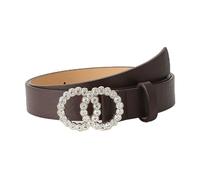 JILLICK Black Women’s Belt with a Double-Ring Gold Buckle and Durable Faux Leather Design,Offering an Adjustable Comfortable Fit for Dresses Jeans and High-Waist Outfits with a Chic Modern Touch
