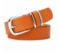 JILLICK Camel Leather Belt For Women's Trousers With Silver Double-O Ring Buckle - Adjustable Waist Strap For Jeans, Dresses & Formal Wear, Size S/M/L/XL, Soft, Durable & Versatile Classic Accessory
