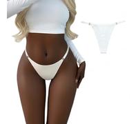 JILLICK Seamless Thongs for Women G-String Cotton Panties No VPL Comfortable Breathable Underwear - Low Rise Crotchless Tangas Invisible Soft T-Back Seamless Thong Underwear Ladies Knickers