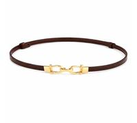JILLICK Skinny Belt with Gold Clasp, Flexible Stretch Waist Strap for Dresses Jeans Skirts Adjustable Faux Leather Thin Skinny Belt Women Ladies, Elastic Corset Chain Plus Size Wide Fashion