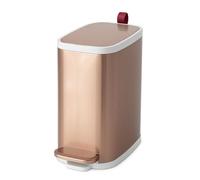 JILLICK Small Bathroom Trash Can with Lid Soft Close, 5L/1.3 Gallon Slim Gold Step Garbage Can with Removable Inner Bucket, Anti-Fingerprint Stainless Steel Waste Bin for Bathroom, Toilet, RV