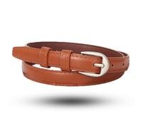 JILLIOPER 1 Piece Women's Brown Belt with Sparkling Gold Buckle, Adjustable Ladies Belt for Jeans, Casual & Formal Occasions