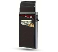 JILLIOPER 1 RFID Wallet, Shield Wallet with Metal Card Holder: Ultra-Slim Aluminum Design for 10+ Cards, Dual-Layer RFID Protection, One-Handed Ejection for Travelers & Fashion-Conscious Users