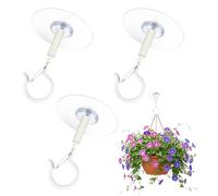 JILLIOPER Adhesive Ceiling Hook, 3 PCS Heavy Duty Self-Stick Ceiling Hooks for Hanging Plants, Bird Feeders, Lanterns, Wind Chimes, Planters, Pan Racks and Indoor Outdoor Decorations