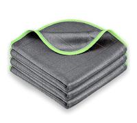 JILLIOPER Magic Glass Cleaning Cloth, Lint Free Microfibre Carbon Polishing Cloth for Window Bathroom Mirror Kitchen Dish Car Windscreen