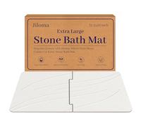 Jiloma 32 * 20 Stone Bath Mat Extra Large Diatomaceous Earth Shower Mat Non-Slip Super Absorbent Diatomite Stone Bath Mat for Bathroom Floor Quick Drying Bath Rug Easy to Clean White Rectangular