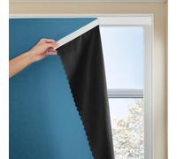 JILRON Magic Tape Stick on Portable Curtains for Windows,Bedroom Blackout Curtains for - Thermal Lnsulated No Drill Curtains Room Darkening Black Small Drapes(1 Panels,59Wx72L inch-Dark Blue)