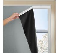 JILRON Magic Tape Stick on Portable Curtains for Windows,Bedroom Blackout Curtains for - Thermal Lnsulated No Drill Curtains Room Darkening Black Small Drapes(1 Panels,47Wx54L inch-Silver Gray)