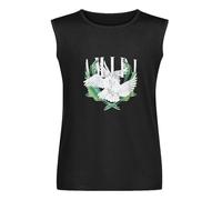 JILSAHDFR Hot Retro Amiri Bird Couple Sleeveless T-Shirt Black Cotton Unisex for Fan Black XXL