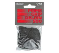 Jim Dunlop 450P2.00 Prime Grip Delrin 500 Picks, 2 mm, Set of 12 Pieces, Black