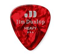 JIM DUNLOP 483P09HV Genuine Celluloid, Red Pearloid, Heavy, 12/Player's Pack