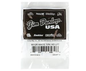 JIM DUNLOP 9012R White Plastic Thumbpicks Left Handed Medium 12/Bag