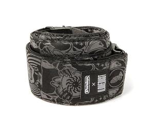Jim Dunlop - ILD13 Ilovedust Endless Midnight Shoulder Strap for Guitar and Bass, Jacquard Fabric with Real Leather Ends, Exclusive Design