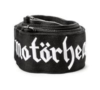 Jim Dunlop - Motörhead Jacquard Logo Guitar Strap, Acoustic Electric Guitar Strap, Black Jacquard Fabric, Genuine Leather Ends, Motörhead Rock Design (MH02)