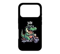 Jim Funny Alligator Motorcycle Design for Boys Name Jim Case for iPhone 17 Pro