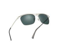 Jim Halo Pilot Sunglasses for Men, Retro Rectangle Running Sun Glasses Women Driving Metal Eyewear Grey