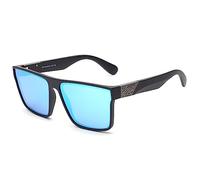 Jim Halo Polarized Retro Square Sunglasses for Men Women, Flat Top Block Driving Glasses