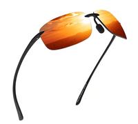 Jim Halo Polarized Sport Sunglasses for Men Women TR90 Rimless Frame for Running Fishing Cycling Driving Mirror Red