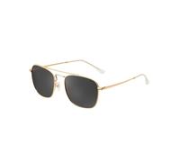 Jim Halo Retro Square Aviator Sunglasses Premium Polarized Lens Flat Metal Eyewear Men Women (Gold/Plarized Grey)