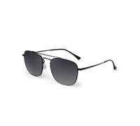 Jim Halo Retro Square Sunglasses Premium Polarized Lens Flat Metal Eyewear Men Women (Black/Polarized Smoke Fade)
