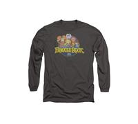Jim Henson Fraggle Rock Circle Logo Long Sleeve T-Shirt, Charcoal in Grey | Size: Large Jim Henson Grey L