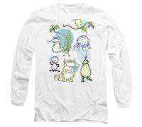 Jim Henson Signature Collection Monster Doodles Unisex Long Sleeve T Shirt, White, Large