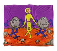 Jim Henson Signature Collection Spaceman Dancing Silky Supersoft Blanket Alpine Purple/orange (One Size)