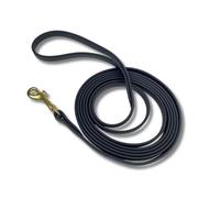 JIM HODGES DOG TRAINING Gummy K9 Biothane Long Line Leash for Dogs, 15 Feet, Walking Tracking Training Service - Washable Waterproof Lead for Working K9 Groups, Dog and Puppy Owners, Black