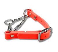 JIM HODGES DOG TRAINING Martingale Collar for Dogs, Biothane, Stainless Steel Hardware, No Pull, Made in The USA, Professional Grade, Medium, Orange