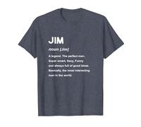 Jim Name Shirt | Jim T-Shirt, Men, Heather Blue, Small