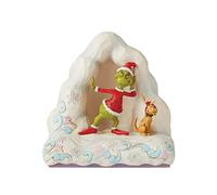 Jim Shore Dr Seuss 6010780 Grinch Standing by Mounds of Snow Illuminated Figurine