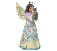Jim Shore Heartwood Creek Pint Size Angel with Kitten Stone Resin Figurine, 5”