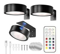 JIMACRO 3 Packs Wireless Art Lights with Remote, 13 RGB Picture Lights for Wall, Rechargeable Painting Light Display Lamp, Magnetic Led Picture Frame Light for Home Bedroom Living Room