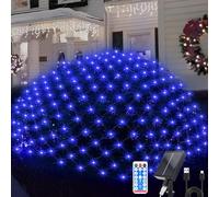 JIMACRO 3 x 2M Solar Mesh Net Garden Light, 8 Modes Solar Mesh Fairy String Light with Timer & Remote, 198 LEDs Solare Net Christmas Garden Lights for Bushes Gazebo Fence Yard