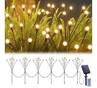 JIMACRO 6 Pack 8 LEDs Solar Firefly Lamp, Starburst Swaying Lights with 8 Lighting Modes, Waterproof Garden Lights for Patio Landscape Decoration