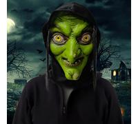 JIMACRO Halloween Witch Mask for Women, Scary Latex Masks for Adults Scary Mask Realistic for Halloween Cosplay Haunted House Props